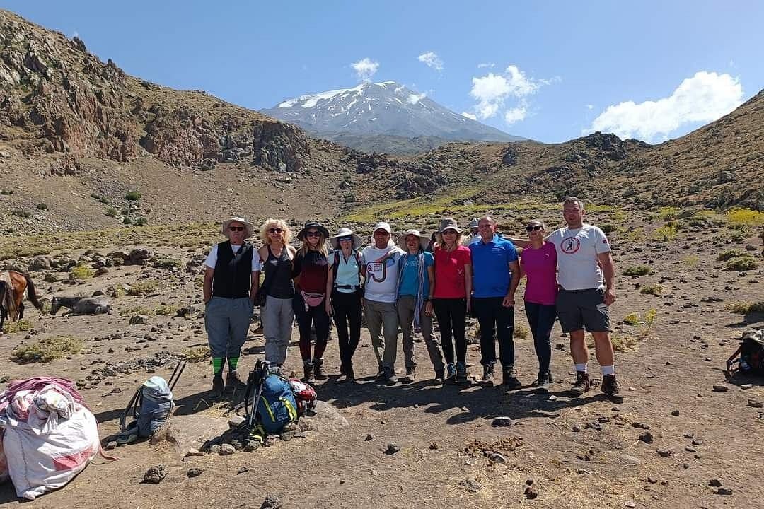 Mount Ararat majestic peak showing weather conditions and snow coverage across different elevations